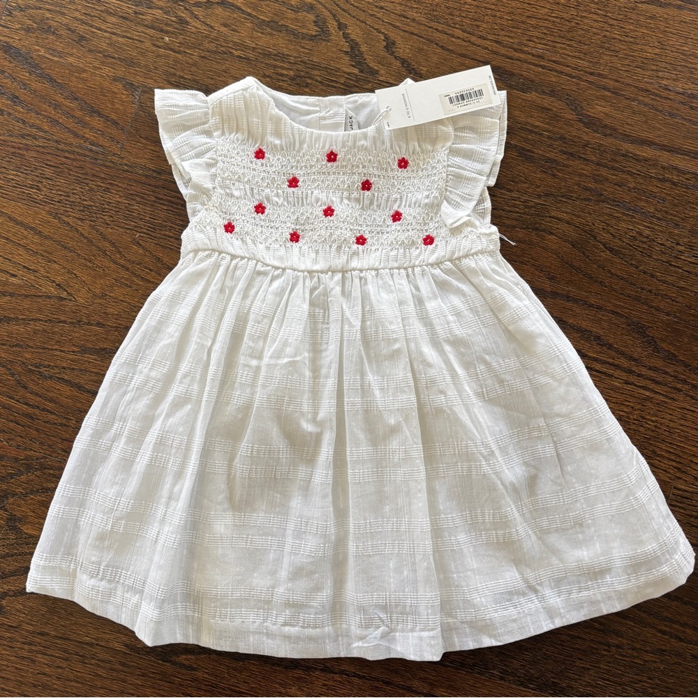 Janie and Jack White Dress with Red Accents